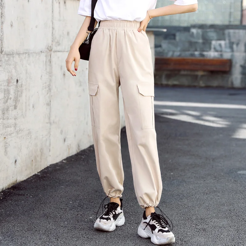 Korean High Waist Overalls Women'S Loose Legged Spring And Autumn Clothes 2023 New Slim Sports Casual Trousers Summer Thin Lady