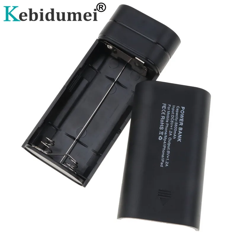 Kebidumei USB внешний аккумулятор зарядное устройство чехол 2X18650 зарядка Внешняя