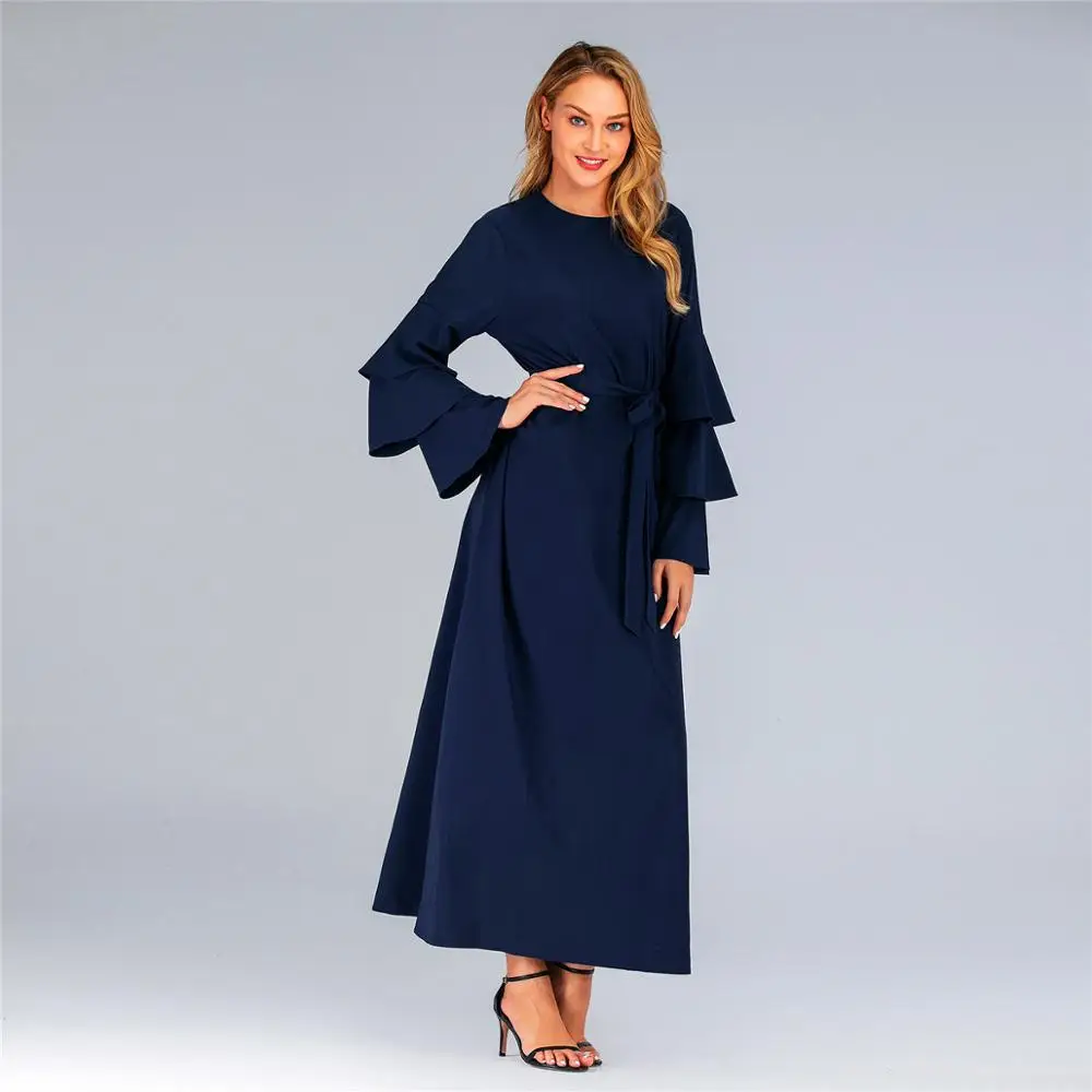 Макси платье Европейский тренд с длинным рукавом длинное женское круглым