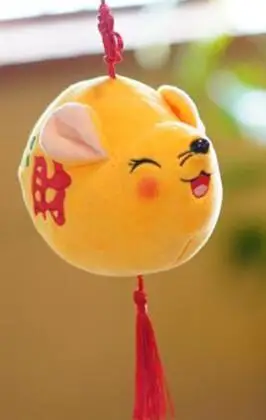 1 Pcs New 10CM Cute Year Of The Rat Mascot Fortune Mouse Plush Pendant Holiday Gift For Girls&Boys&Childs HANDANWEIRAN - Цвет: Цвет: желтый