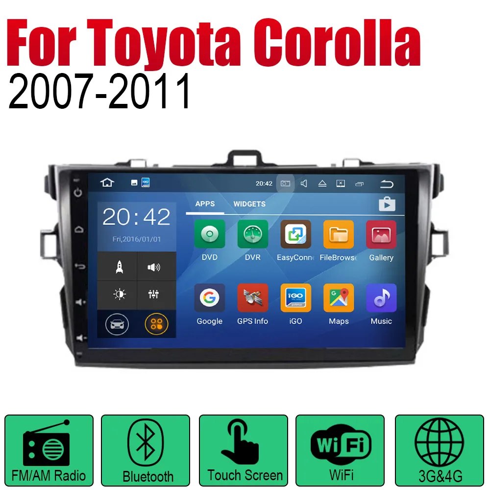 ZaiXi Авто Радио 2 Din Android Автомобильный плеер для Toyota Corolla 2007 ~ 2011 GPS Навигация BT Wifi