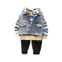 new spring autumn baby boys clothes children girls vest hoodies pants 3pcssets toddler casual costume outfits kids tracksuits