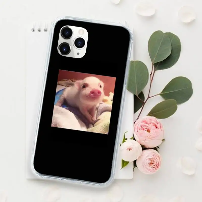 

Pink Cute Little Pet Pig animal Phone Case for iPhone 11 12 mini pro XS MAX 8 7 6 6S Plus X 5S SE 2020 XR Luxury shell funda