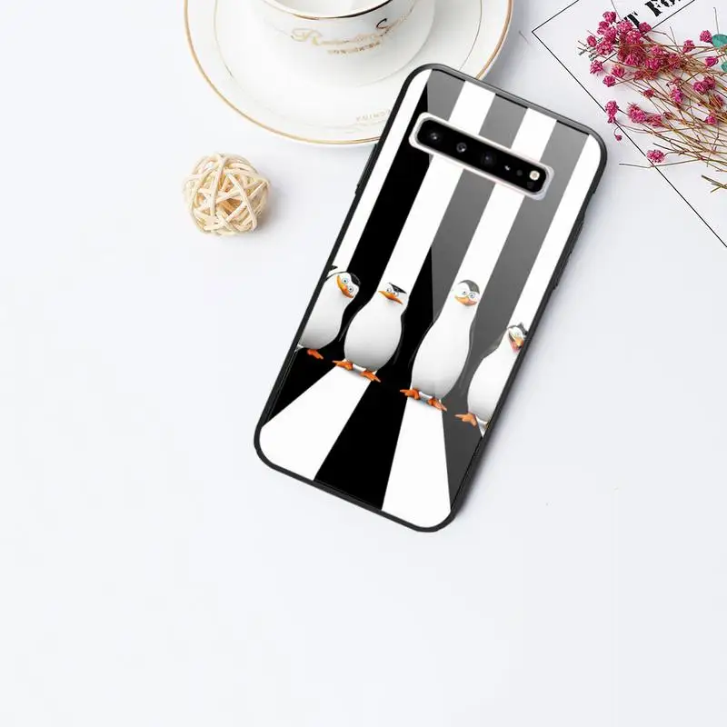 

Penguins Cartoon Glass Phone Case For Samsung Galaxy S20 Ultra S10 S9 S8 S7 Plus Edge S10 E(lite) Note 8 9 10 Pro Cover