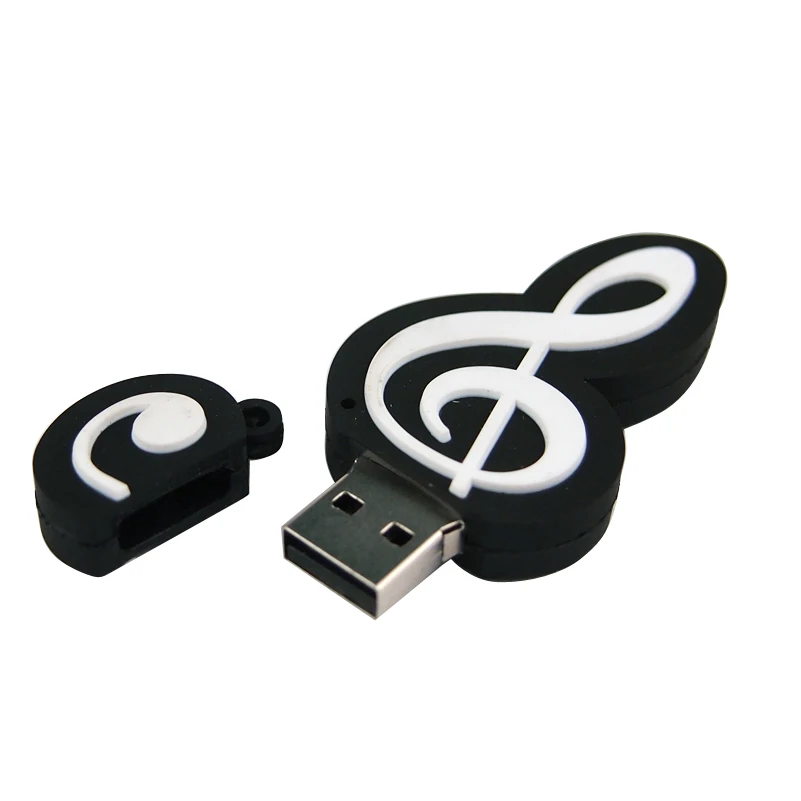 USB флеш накопитель силиконовый в виде музыкальной ноты 64 ГБ 32 128 Мб|USB