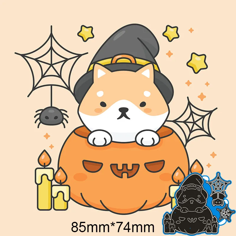 

Cutting Dies Halloween Dog Metal and Stamps Stencil for DIY Scrapbooking Photo Album Embossing Paper Card 85*74mm