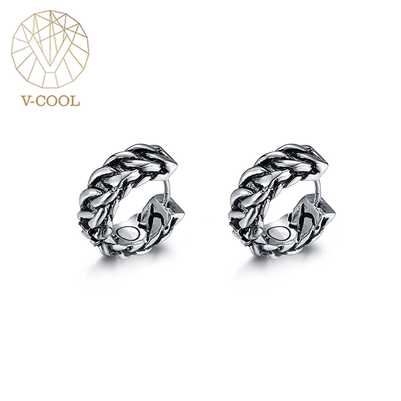 Не вызывает аллергии в стиле ретро из нержавеющей стали на цепочке серьги