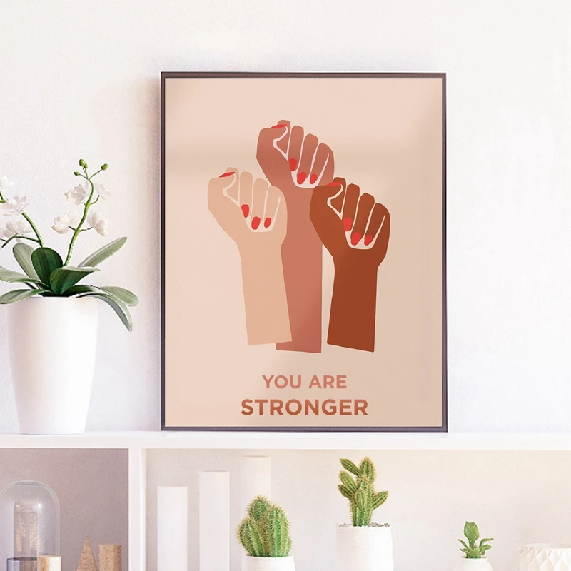Девушка Сила Печать Феминистская иллюстрация плакат женщина сильная Искусство