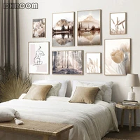 nature scenery wall art canvas painting flower grass sunshine fog landscape picture home decor poster and print for living room