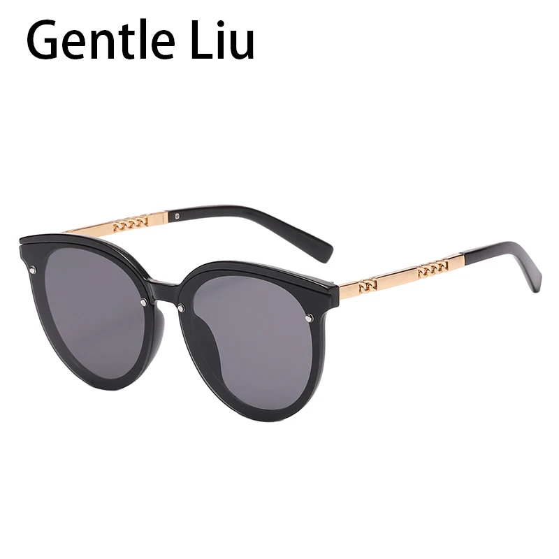 

Fashion Ladies Round Frame Sunglasses For Women's Vintage Metal Luxury Brand Designer Sun Glasses Female Retro Eyeglasses UV 400