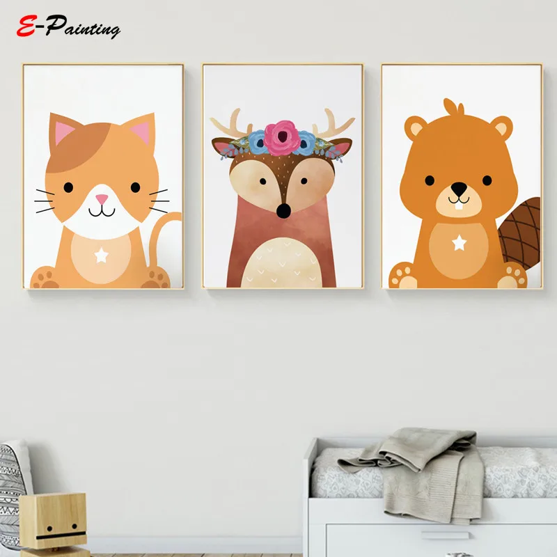Современный холст художественный принт для детской комнаты Милый Постер с