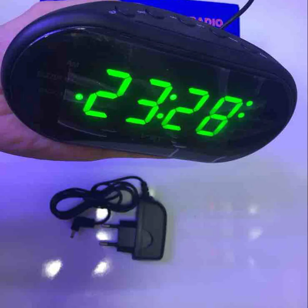 new amfm led clock electronic desktop alarm clock digital table radio gift home office supplies euus plug free global shipping