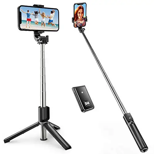 

2021 NEW Bluetooth Wireless Selfie Stick Mini Tripod Extendable Monopod with fill light Remote shutter For IOS Android phone