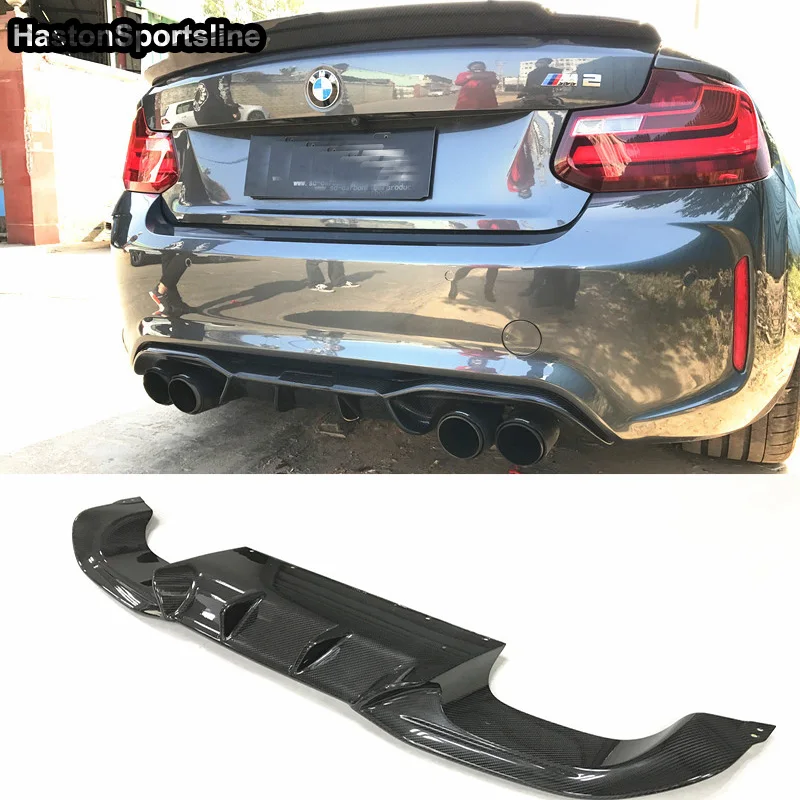 АК стиль F87 M2 углеродное волокно комплект задней части кузова бампер для губ