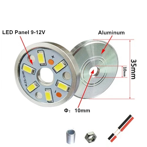

5Pcs Sample SMD 3W 35mm White Light LED Lighting Board Pannel Source Beads With Aluminum Heat Sink Plate Base