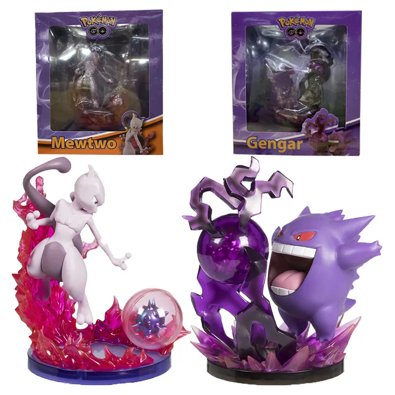 

Pokémon Anime Character Gengar Mewtwo14CM Action Battle Scene Model Collectible Toy Desktop Decoration Halloween Birthday Gift