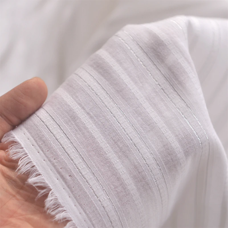 

Half Meter White Gilt Silver Thread Cotton Fabric For Han Cloth Upper Clothes Dress Sewing Tissue A57