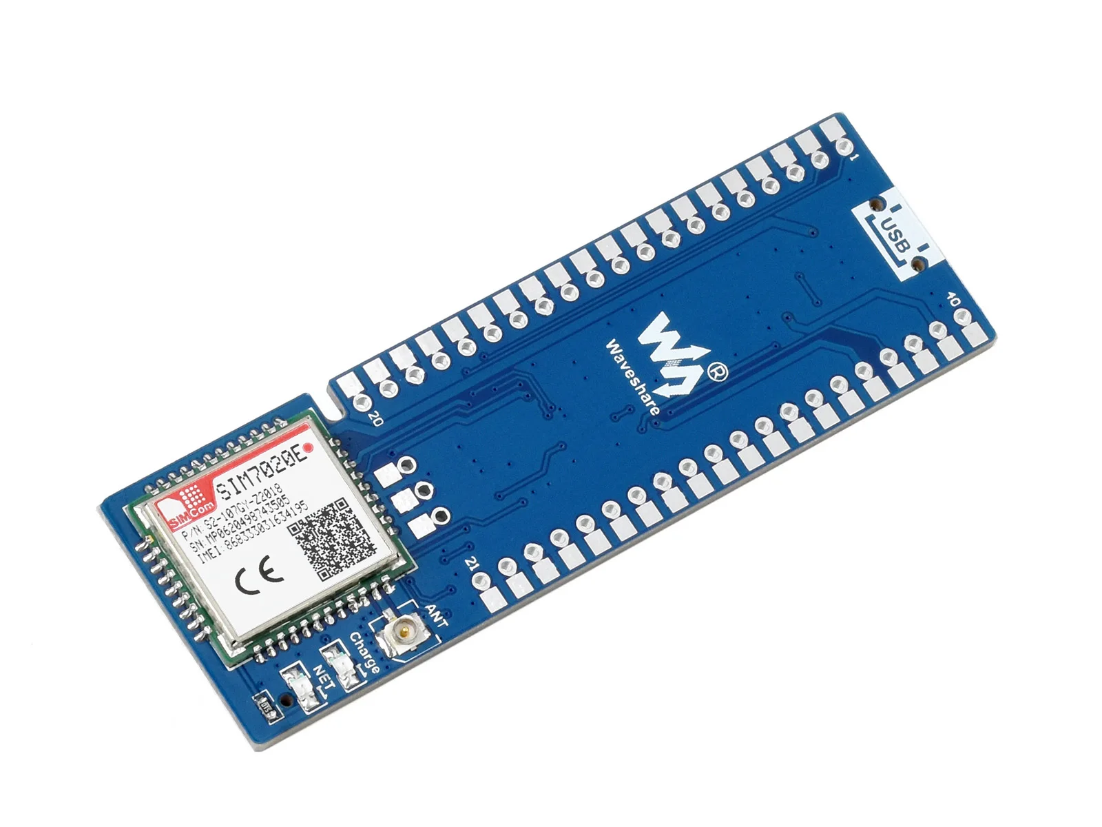 

SIM7020E NB-IoT Module For Raspberry Pi Pico, Suitable For Asia, Europe, Africa, Australia, B1/B3/B5/B8/B20/B28 Frequency Band