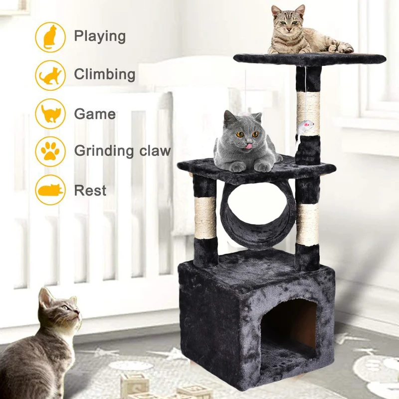 3" Deluxe Cat Tree Level, доска для царапания активности, дерево с когтеточками для котят