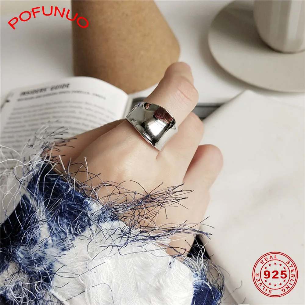 Женские кольца POFUNUO из 100% стерлингового серебра S925 пробы Необычные для свадебной