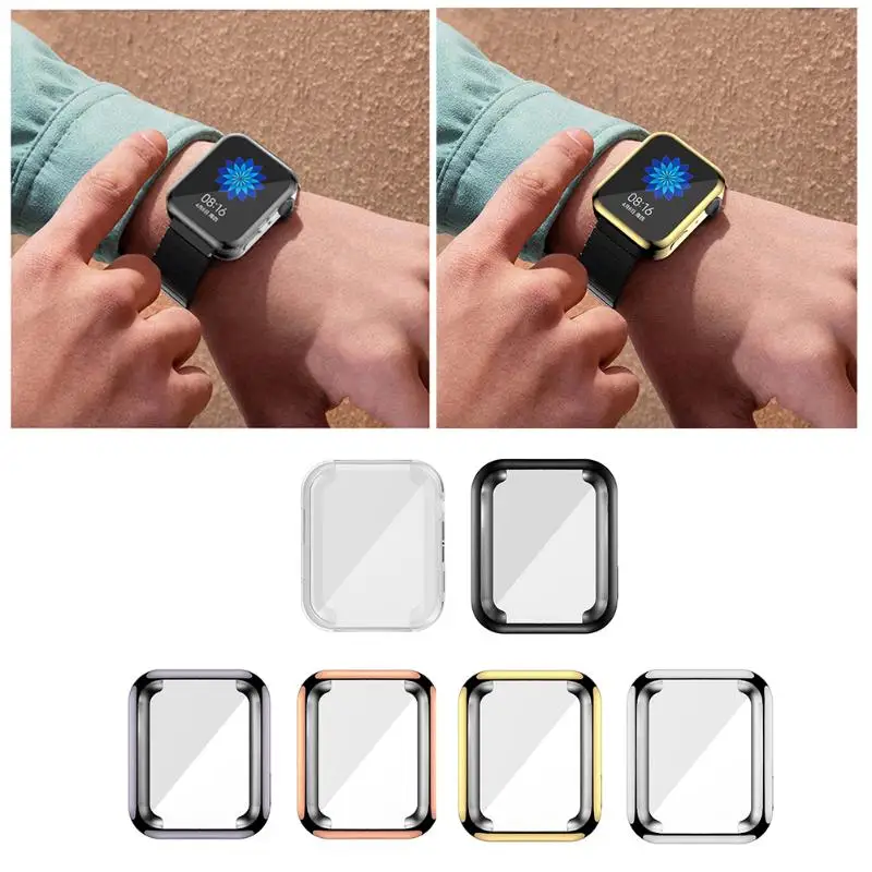 

Soft TPU Screen Protective Case for Xiaomi Smart Watch Plated Watch Screen Protector Cover for Xiaomi Smart Watch Accessories
