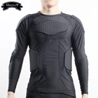 Компрессионная рубашка с мягкой подкладкой, защита груди для футбола, баскетбола, пейнтбола, велоспорта, Мужская компрессионная защитная