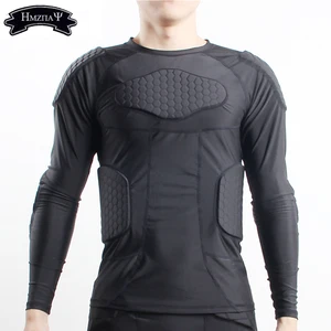 Компрессионная рубашка с мягкой подкладкой, защита груди для футбола, баскетбола, пейнтбола, велоспорта, Мужская компрессионная защитная