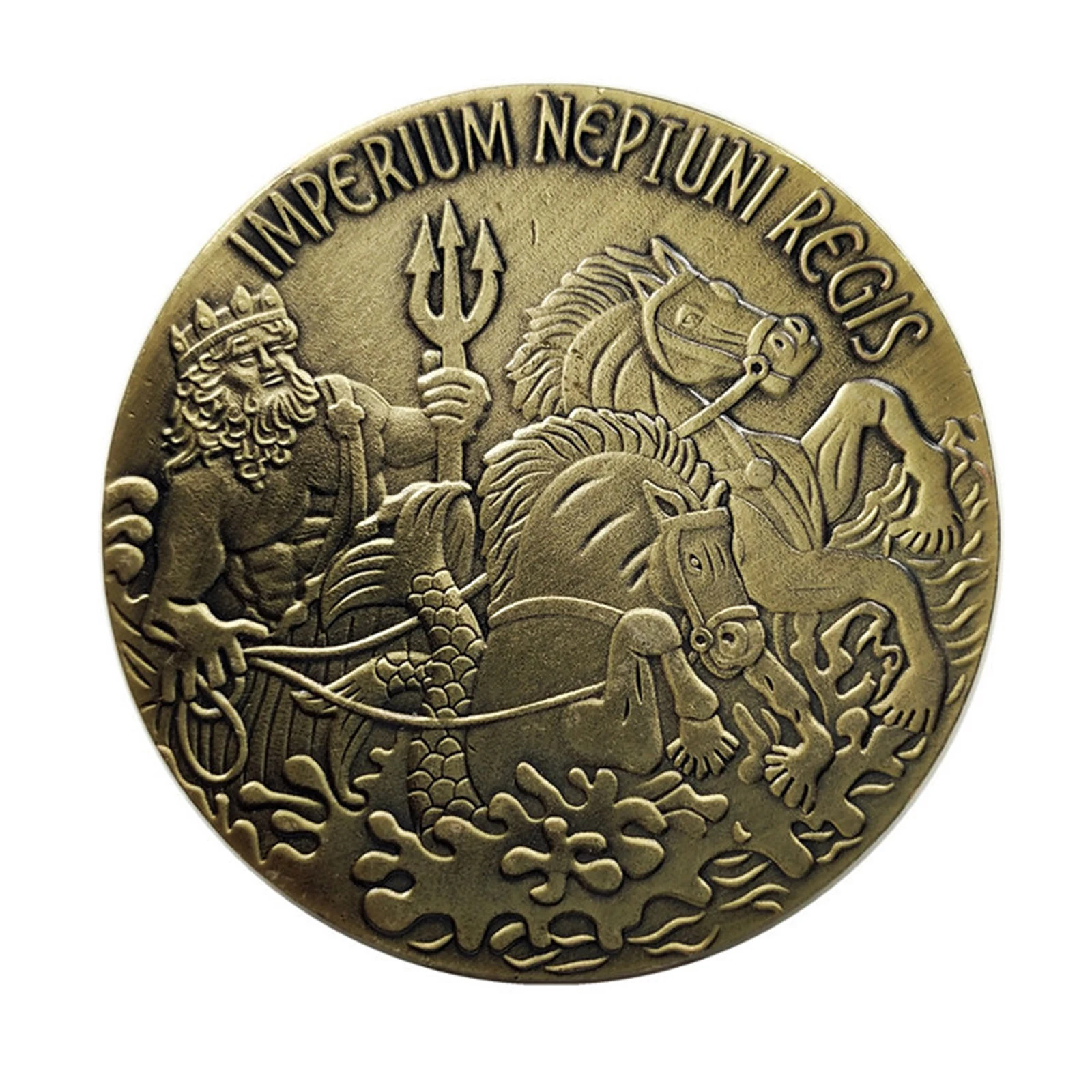 Neptune Poseidon Commemorative Coin, Greek Mythology Trident Coin, Non-Currency Collectible Coin 1 Piece image 4