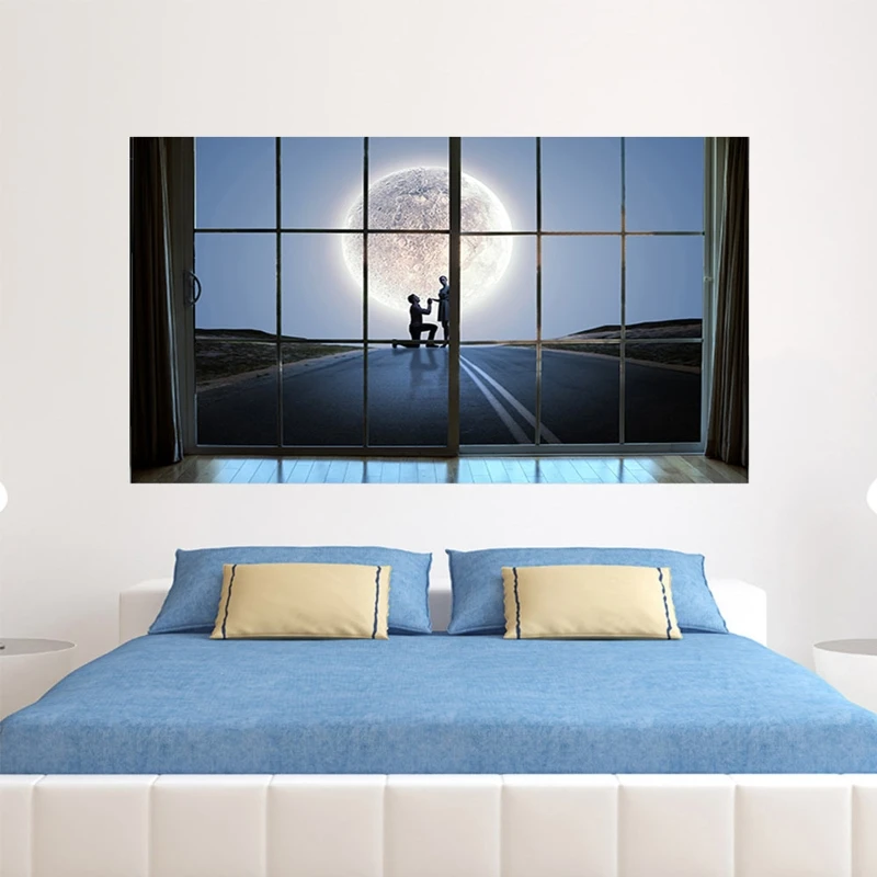 Propose Marriage 3D Headboard Wall Decal Art Vinyl Bedside Sticker Mural Decor | Дом и сад