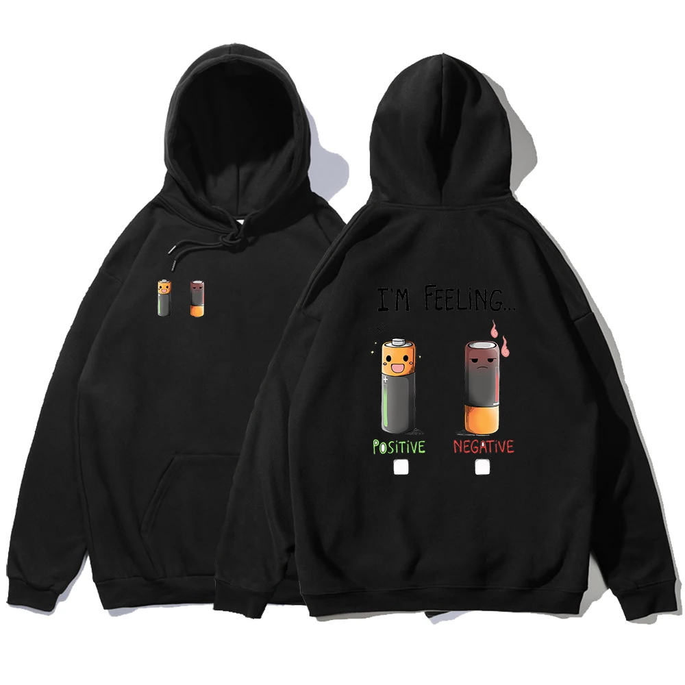 

Positive Or Negative Double-Sided Printing Hoody Men Harajuku Cute Clothes Loose Casual Sweatshirt Fleece Pullover Mens Hoodie
