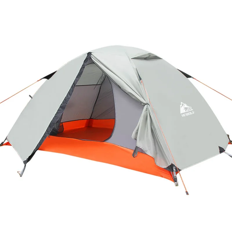 Billig Zelt Doppel Schicht Rucksack Zelt 3-4 Saison 3-2-person Aluminium Stange Winddicht Wasserdicht Für Camping Wandern Reise Heißer Verkauf 1
