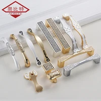 aobt chinese gold silver cabinet handles kitchen handle luxury drawer pulls wardrobe door cabinet knob furniture handle hardware