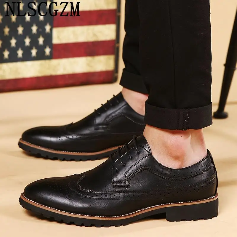 

Brogue Men Shoes Leather From Italy Derby Men Dress Shoes Italian Classic Shoes Men Office 2023 мужские ботинки из кожи Zapatos