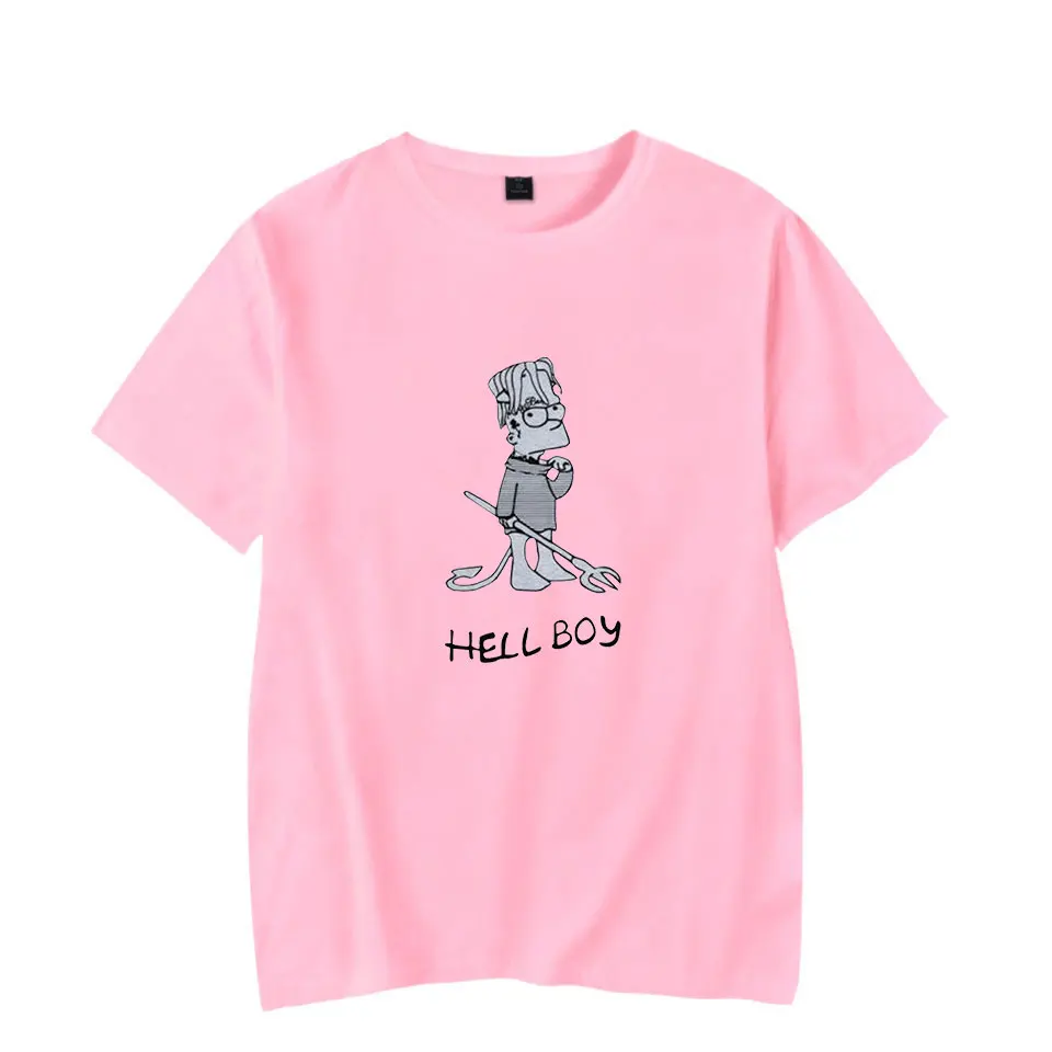 Футболка Lil Peep Hellboy в стиле Харадзюку смешная рубашка с милым мультяшным дизайном