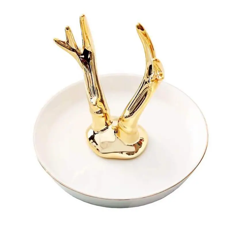 1 шт. ювелирный лоток рога милый креативный керамический Европейский стиль для