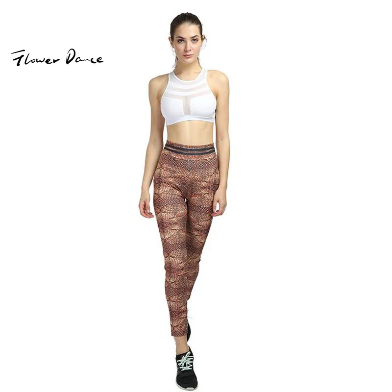 FlowerDance спортивные штаны Йога фитнес бег камуфляж Бесшовные Леггинсы Спорт