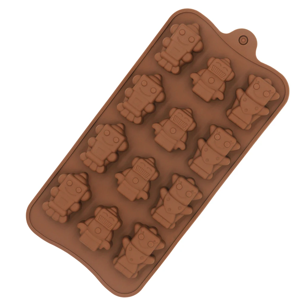 Новая DIY 3D силиконовая форма модель шоколадного робота поднос для печенья Форма