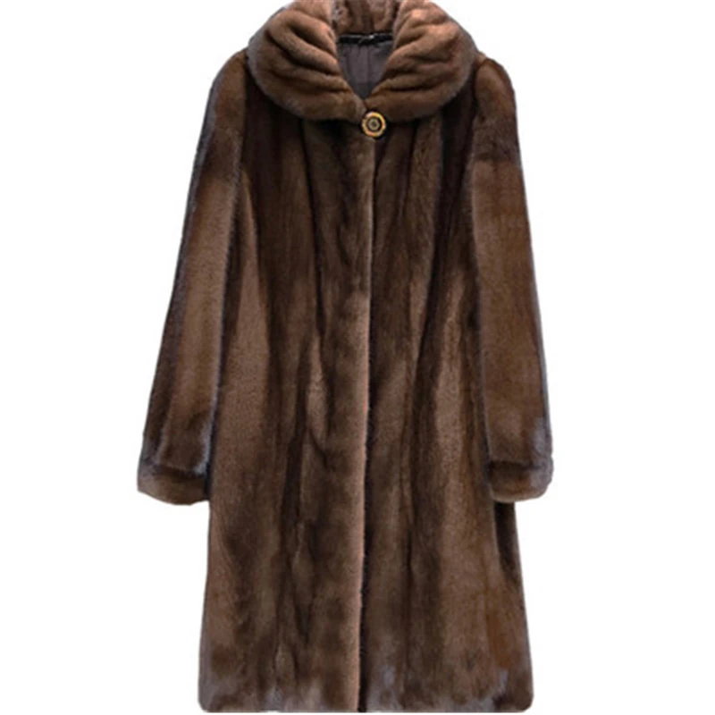 

S-6XL New Arrivals Winter Women's Long Fur Coats Fashion Loose Warm Thick Female Imitation Mink Fur Overcoats Jackets Fur N433