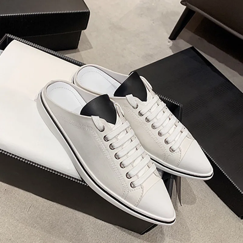 

Brand Classic Pointed Toe Canvas Shoes Spring New Fashion Flat Women's Shoes Black Ladies Casual Shoe White Sports Shoes Loafers
