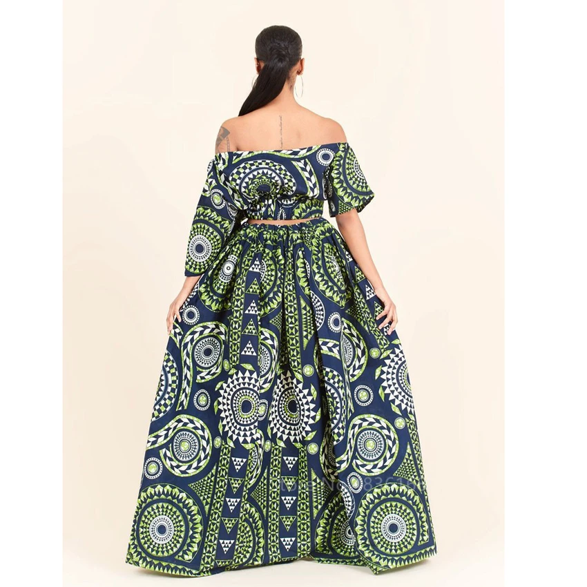 Модная женская одежда в африканском стиле с открытыми плечами укороченный топ