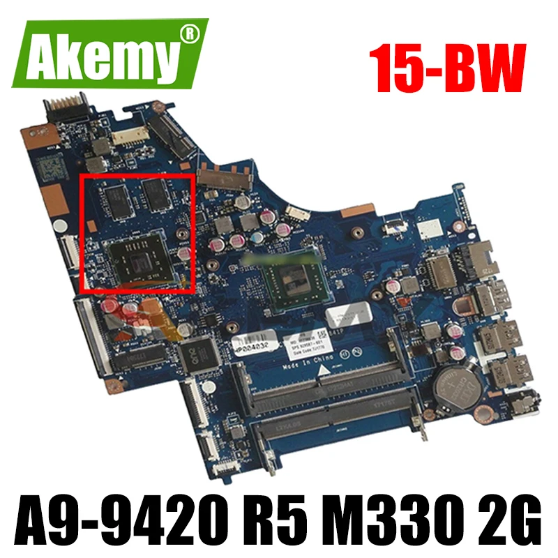 

Akemy для HP 15-BW Материнская плата ноутбука A9-9420 Процессор R5 M330 2G GPU 929587-501 929587-001 аккумулятор большой емкости CTL51/53 LA-E841P DDR4