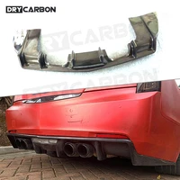 carbon fiber car rear lip diffuser splitters with exhaust tips for cadillac ats 2015 2017 back bumper guard car styling