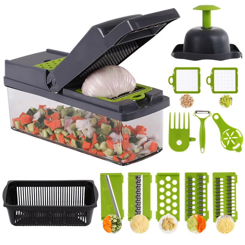 

1Set Vegetable Cutter Multifunctional Slicer Fruit Potato Peeler Carrot Grater Kitchen Accessories Basket Vegetable Slicer Tools