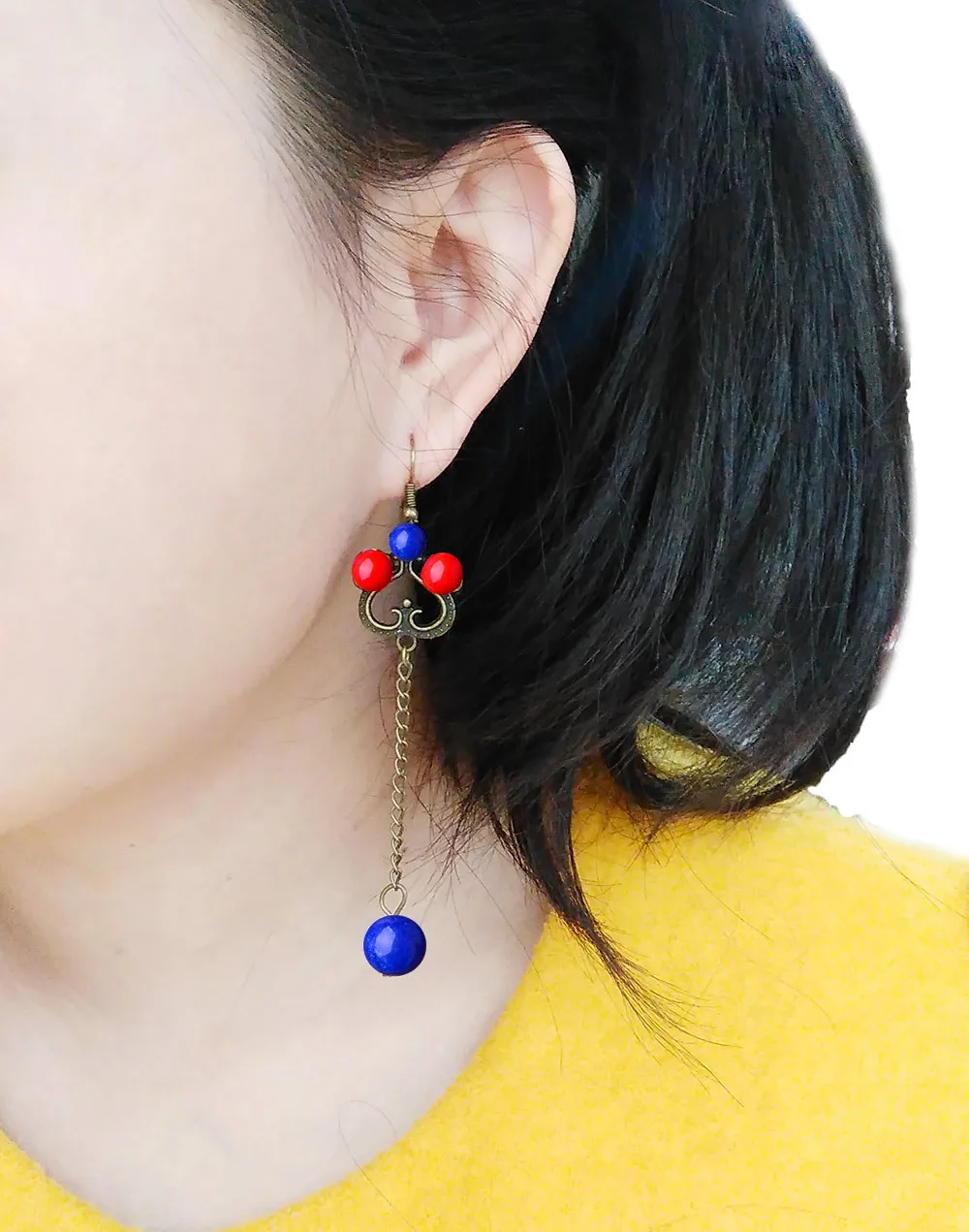 Оригинальные этнические длинные серьги в стиле ретро подходящие ко всему