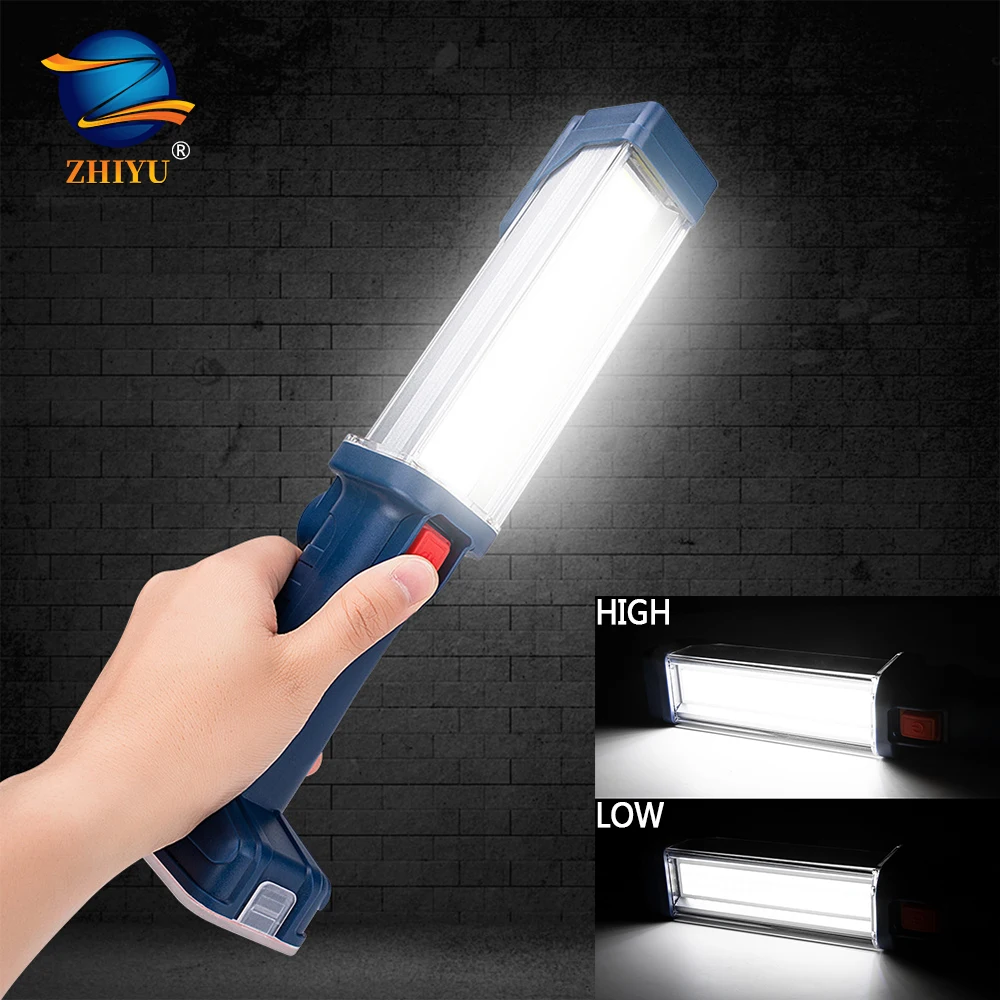 USB Rechargeable 18650 Flashlight 2 Modes COB LED Magnetic Working Light Swivel Hook Car Repairing Worklight Power Bank Lantern | Лампы и