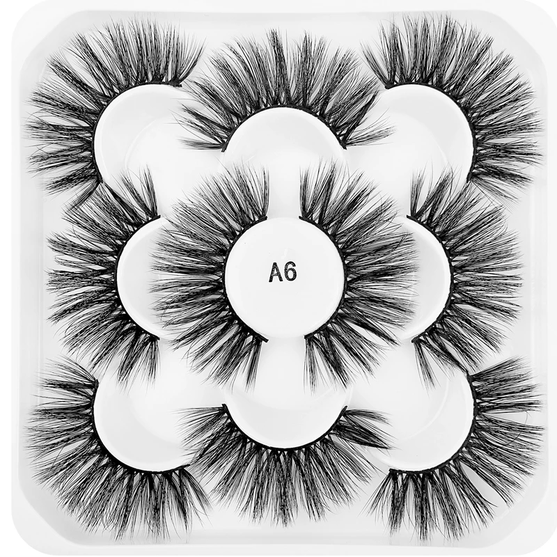 

5 pairs of lotus thick and long false eyelashes 25mm3D false eyelashes imported chemical fiber eyelashes eyelash extension