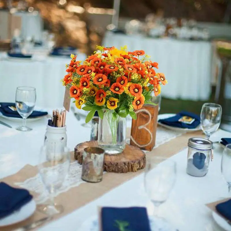 Искусственная ромашка цветы кусты 4 шт. цветочные пряди искусственные растения