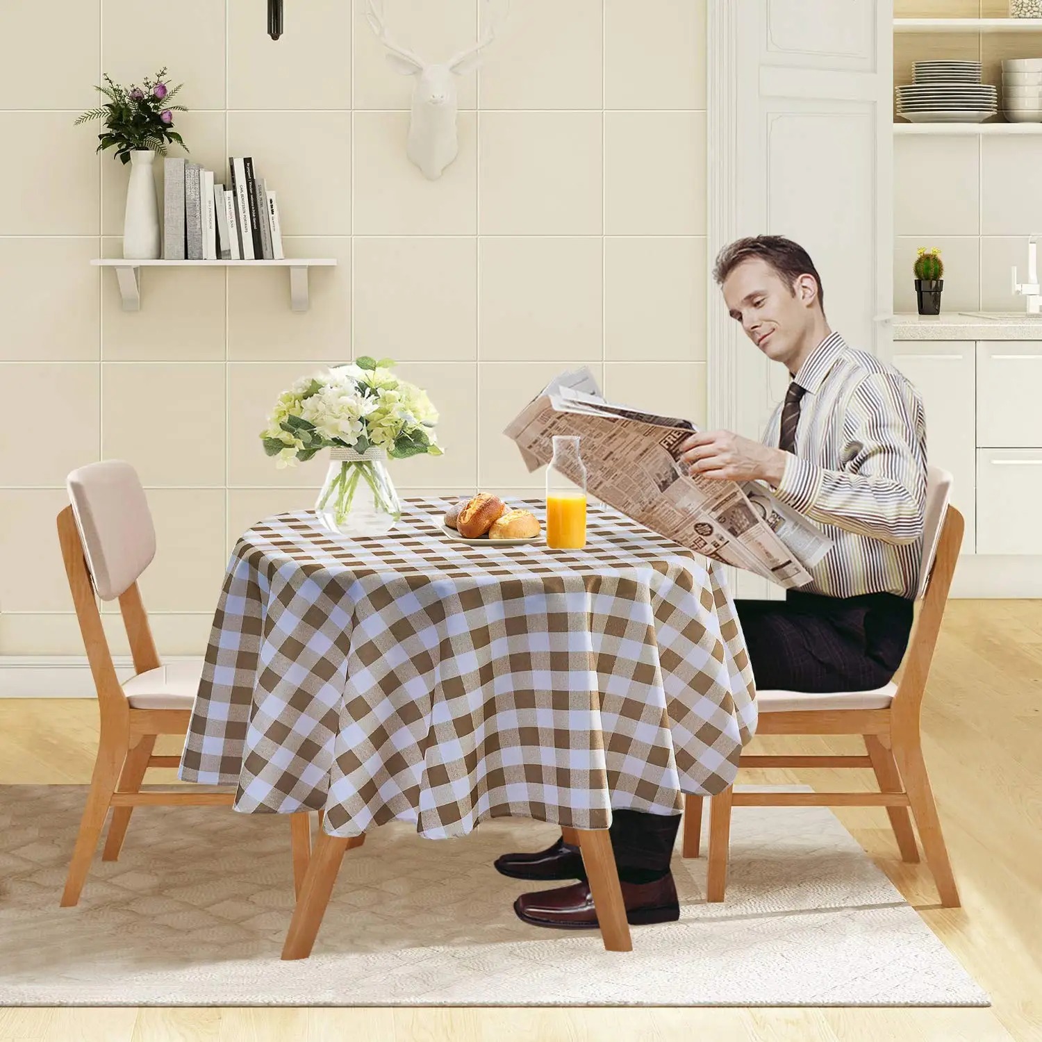 Пасторальные скатерти круглый стол покрытие полиэстер клетчатая сетка Скатерть