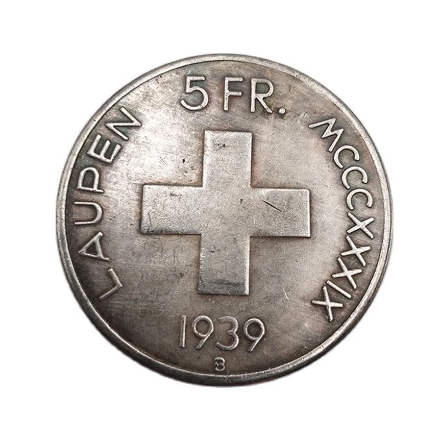 1939 Швейцарский памятная монета Confoederatio Helvetica крест коллекция Украшение из монет