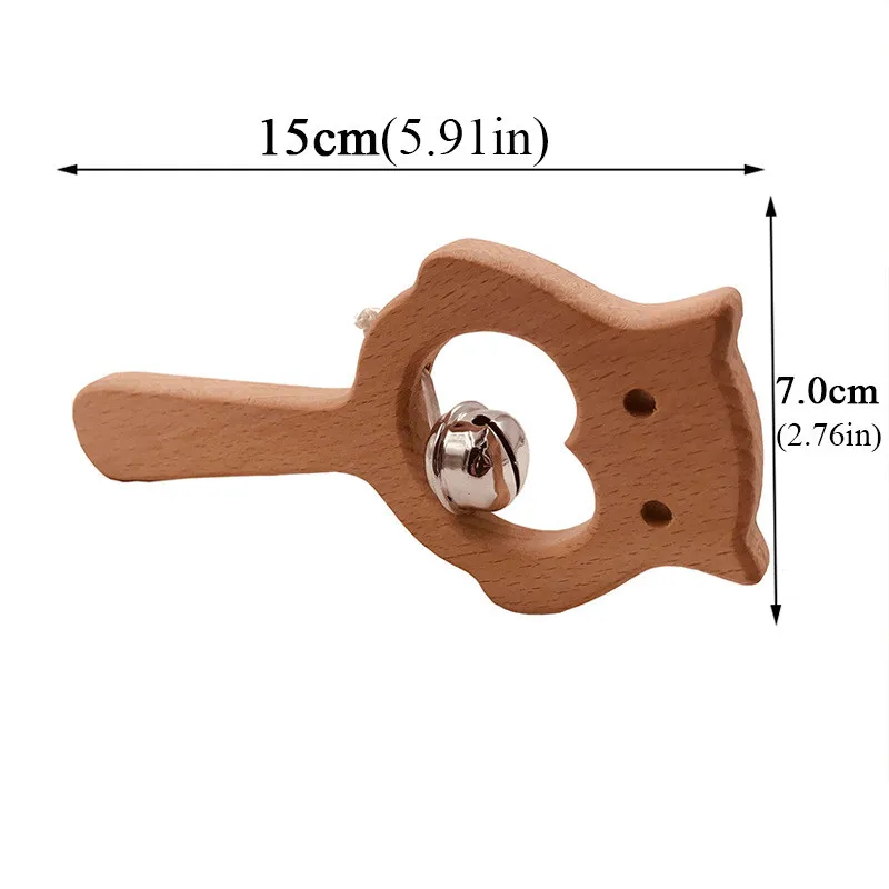 DIY мультфильм сова погремушка натуральный прорезыватель из буковой древесины
